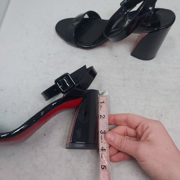 CHRISTIAN LOUBOUTIN Miss Sabina Black Ankle Strap Block Heel Sandal - Picture 11 of 11